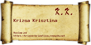 Krizsa Krisztina névjegykártya