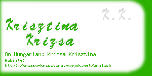 krisztina krizsa business card